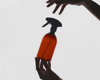 Bernsteinsprühflasche aus Kunststoff, Wiederverwendbare braune Sprühflasche