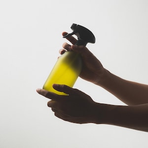 Green Frosted Glass Spray Bottle: Reusable Plant Mister