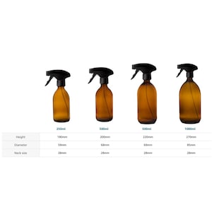 Amber Glass Spray Bottle, Brown Glass Reusable Spray Bottle, Plant Mister, Trigger Spray Bottle, Cleaning Spray Bottle, Kitchen Spray Bottle image 2