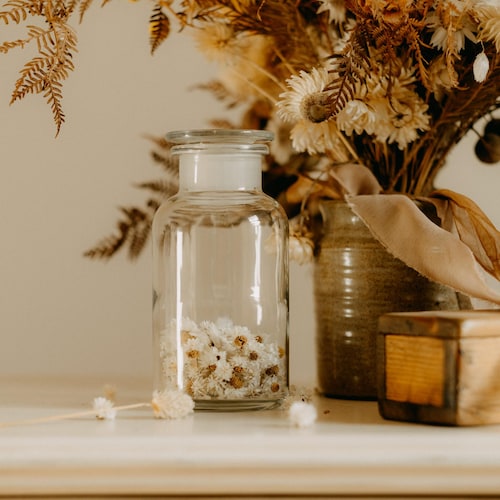 Recycled Clear Glass Apothecary Jar: Bathroom Storage, UK Made
