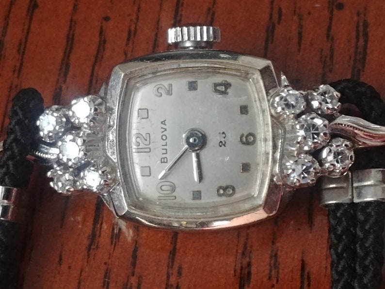 Vintage Ladies 1ct Diamond Bulova Watch 14k Etsy