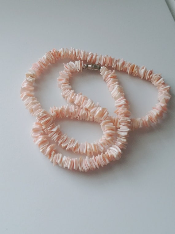 Pink puka shop shell necklace