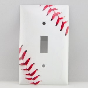 Baseball Light Switch Wall Plate Cover Home Decor Boys Girls Room Man Cave Favorite Team Sports MLB NCAA Collegiate Highschool Personalized