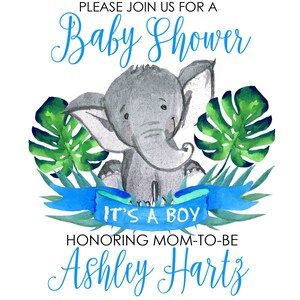 Elephant Themed Baby Shower Invitation