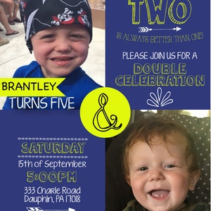 Double Birthday Celebration Invitation