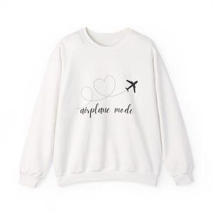Sudadera con estampado de avión / sudadera con cuello redondo y gráfico de avión de viaje imagen 1