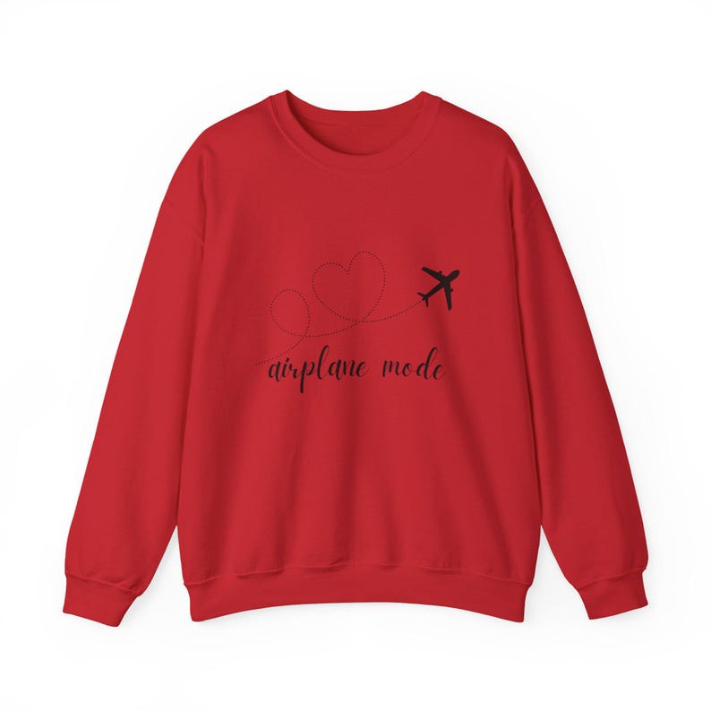 Sudadera con estampado de avión / sudadera con cuello redondo y gráfico de avión de viaje imagen 4