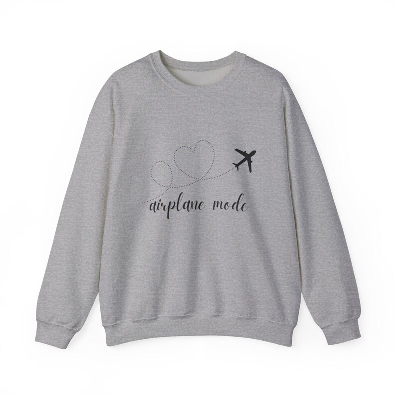 Sudadera con estampado de avión / sudadera con cuello redondo y gráfico de avión de viaje imagen 2