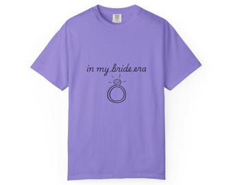 Diseño de la inscripción para la camiseta de mi época de novia / anillo de compromiso