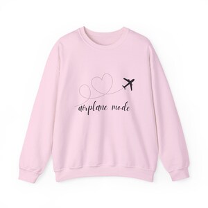 Sudadera con estampado de avión / sudadera con cuello redondo y gráfico de avión de viaje imagen 3