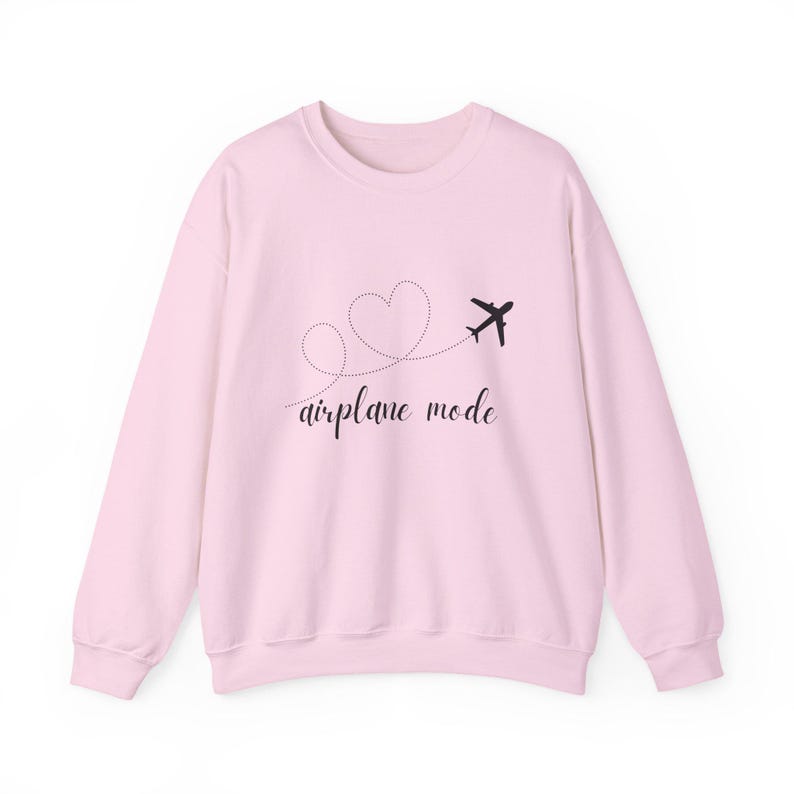 Sudadera con estampado de avión / sudadera con cuello redondo y gráfico de avión de viaje imagen 3