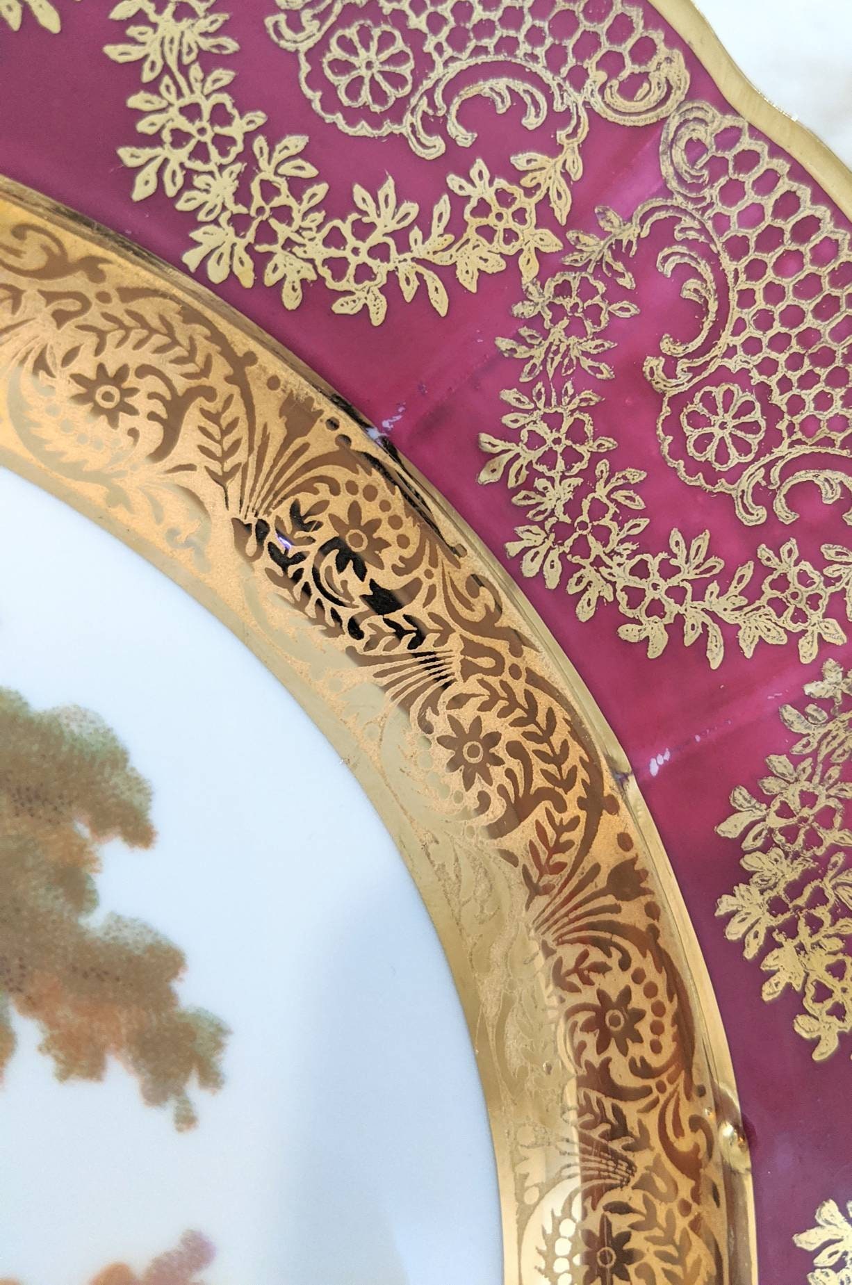 La Reine Limoges France Porcelain Plate Gilt Fragonard Etsy