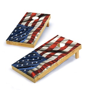 American Flag, Back The Blue Flag, Texas, Cornhole Board Skin Wrap Decal Kit, Laminated Peel & Stick Vinyl Cornhole Decals, USA, Patriotic