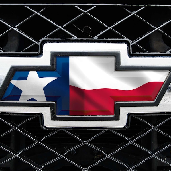 Texas State Flag Auto Emblem Skin | Texas Flag Vinyl Decal | TX American Lone Star Truck SUV 3M Cast Vinyl | Waterproof, Weatherproof