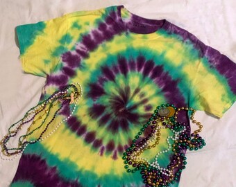 mardi gras tie dye shirt