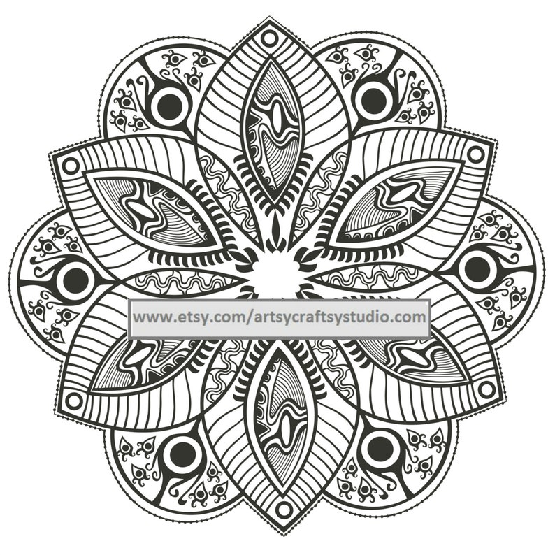 Download Mandala Adult Coloring Pages Pack 1 set of 4 digital | Etsy
