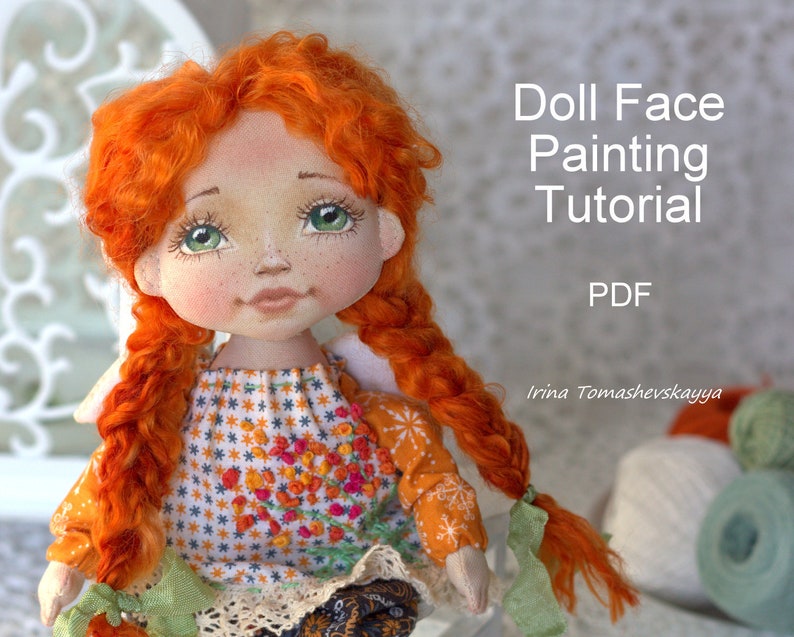 Doll Face Painting Epattern. Cloth doll drawing pdf tutorial. Etsy