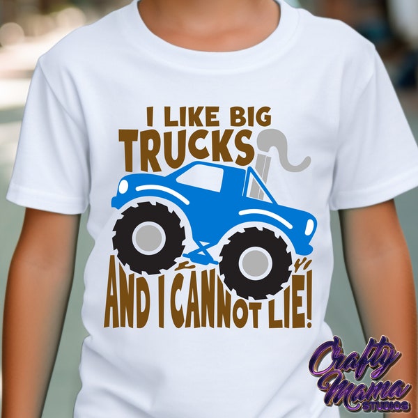 I Like Big Trucks And I Cannot Lie Svg, Funny Svg, Kids Monster Truck Svg, Funny Monster Truck Shirt Svg, Kids Monster Truck Shirt Svg, Png