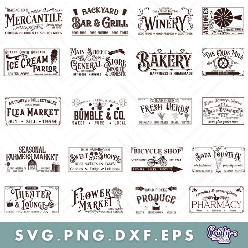 Farmhouse Svg Bundle, Farmhouse Sign Svg Files, Vintage Svg, Vintage Sign Svg, Bar Sign Svg, Farm Svg, Flower Svg, Wine Svg, Home Svg image 3