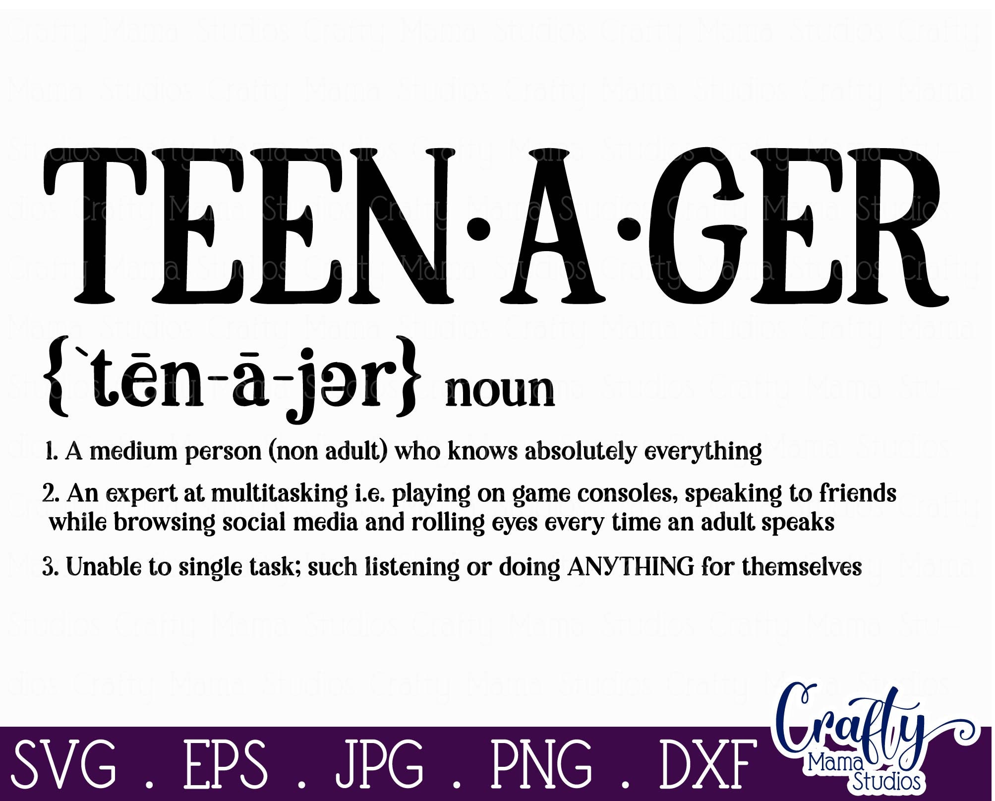 Teen Definition Svg Teenager Definition Funny Teenager Svg Etsy UK