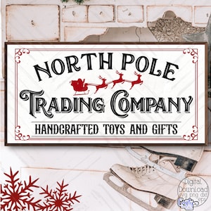 North Pole Trading Company Svg, Christmas Svg Files, Vintage Christmas Sign Svg Files, North Pole Svg, North Pole Trading Company Sign Svg