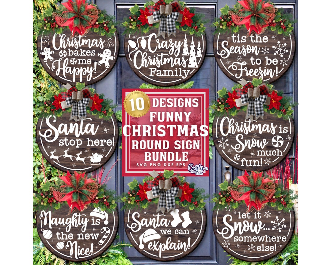Funny Christmas SVG, PNG, Funny Christmas Door Hanger Svg, Funny ...