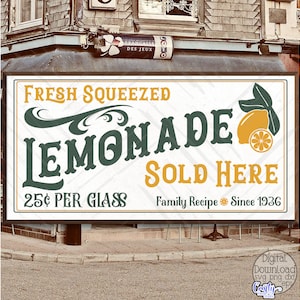 Vintage Fresh Squeezed limonade Svg, Svg de la ferme, ferme signe Svg, Cricut Svg, fichier Svg pour Cricut, téléchargement numérique, citron Svg, Png
