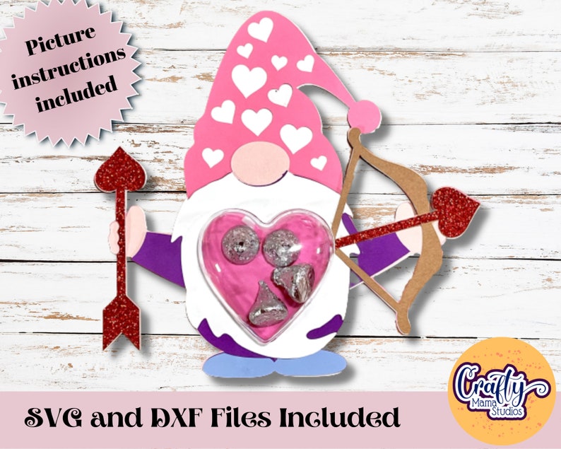 Valentine Candy Dome Svg Kids Gnome Svg Valentine Gnome - Etsy