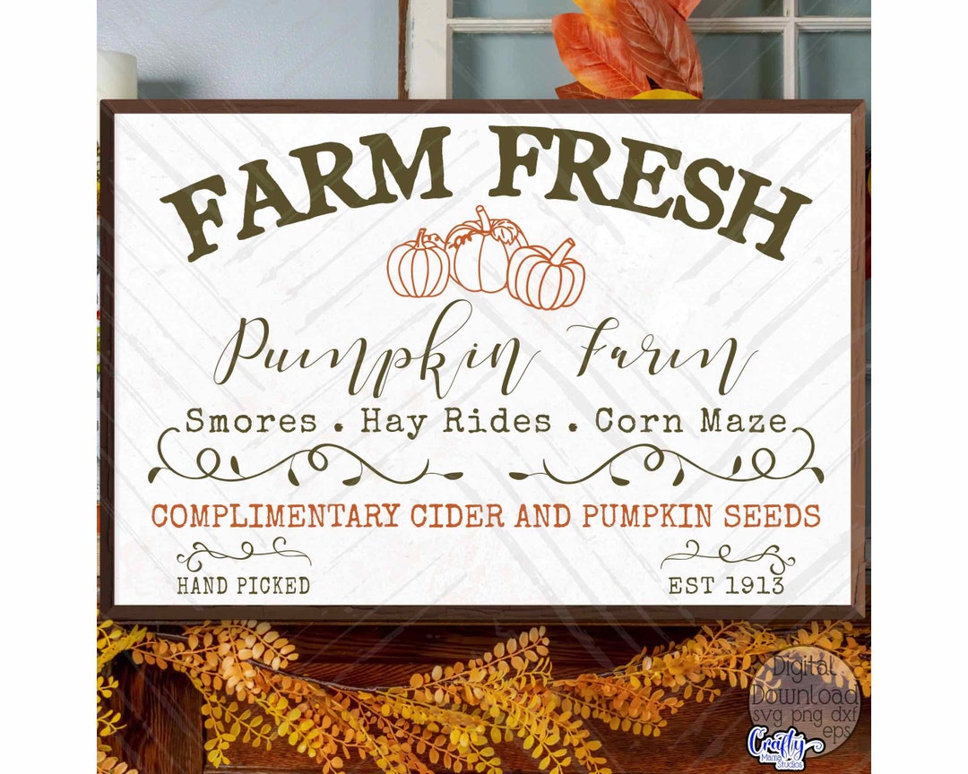 Farm Fresh Pumpkins SVG, PNG, Farmhouse Fall Svg, Farmhouse Svg ...