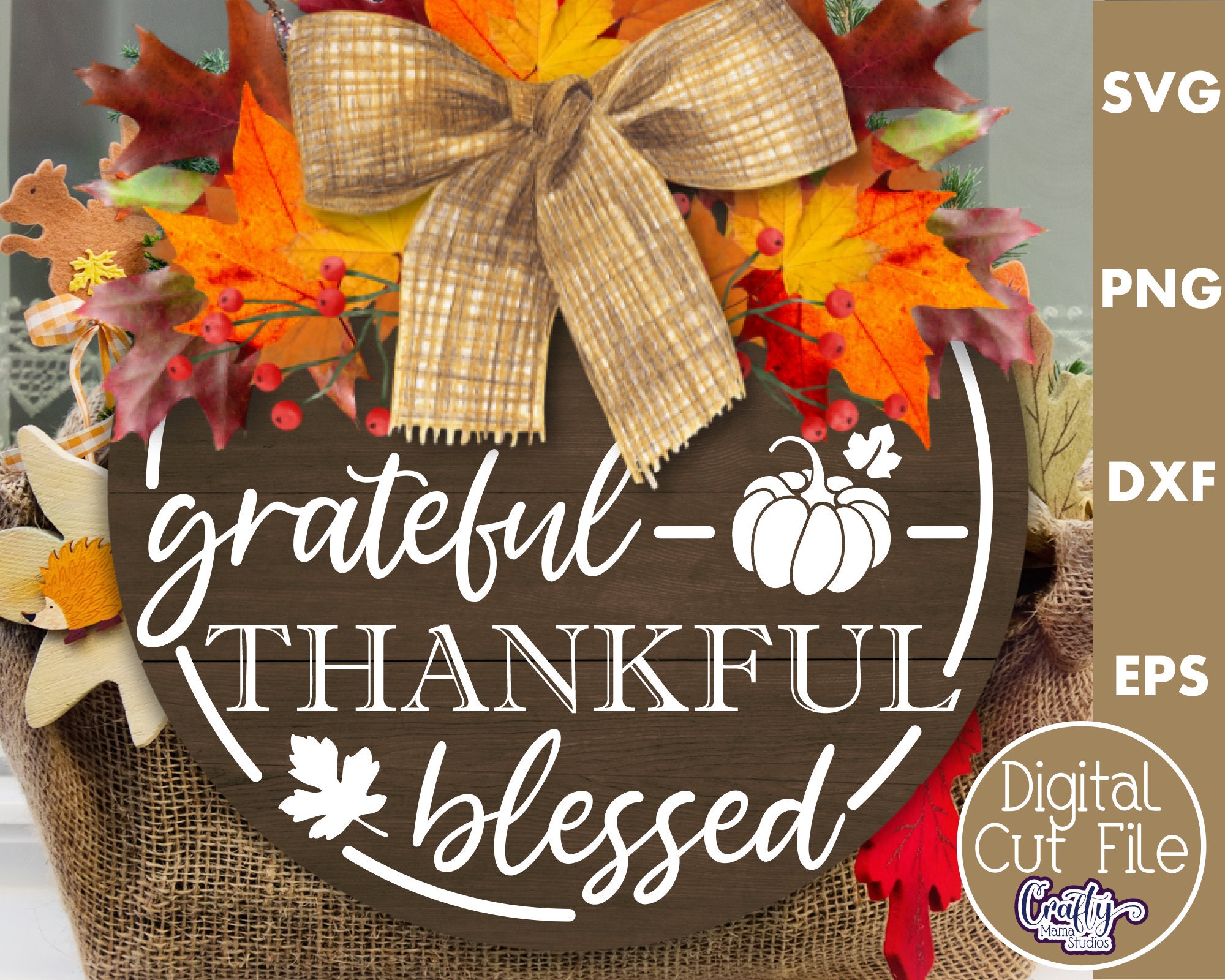 Fall SVG, Fall PNG, Grateful Thankful Blessed Svg, Round Fall Sign Svg ...