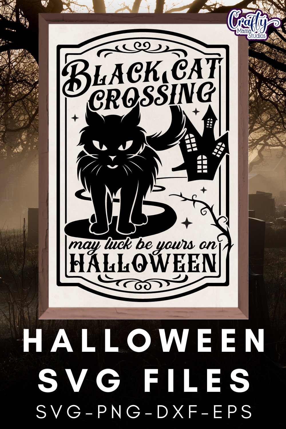 Black Cat Svg Files Halloween Svg Files Black Cat Crossing