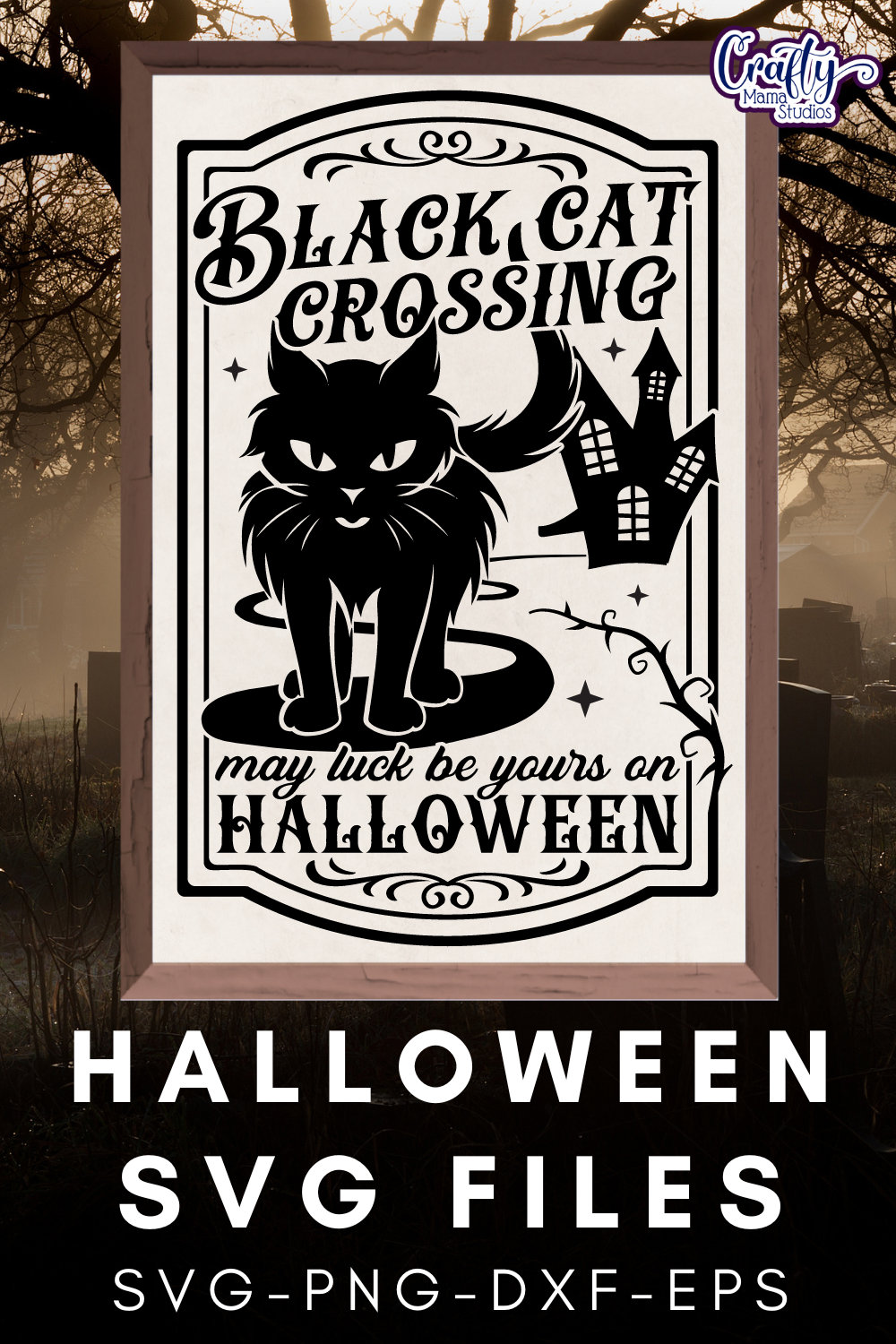 Black Cat SVG, PNG, Halloween Svg, Black Cat Crossing Svg
