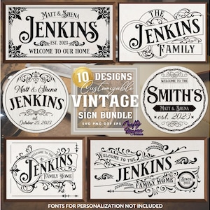 Vintage-Schild-Svg-Bundle, Familien-Svg, Familien-Zeichen-Svg, Vintage-Schild-Svg-Svg, Bauernhaus-Svg, Türschild-Svg, rundes Zeichen-Svg, Türhänger-Svg
