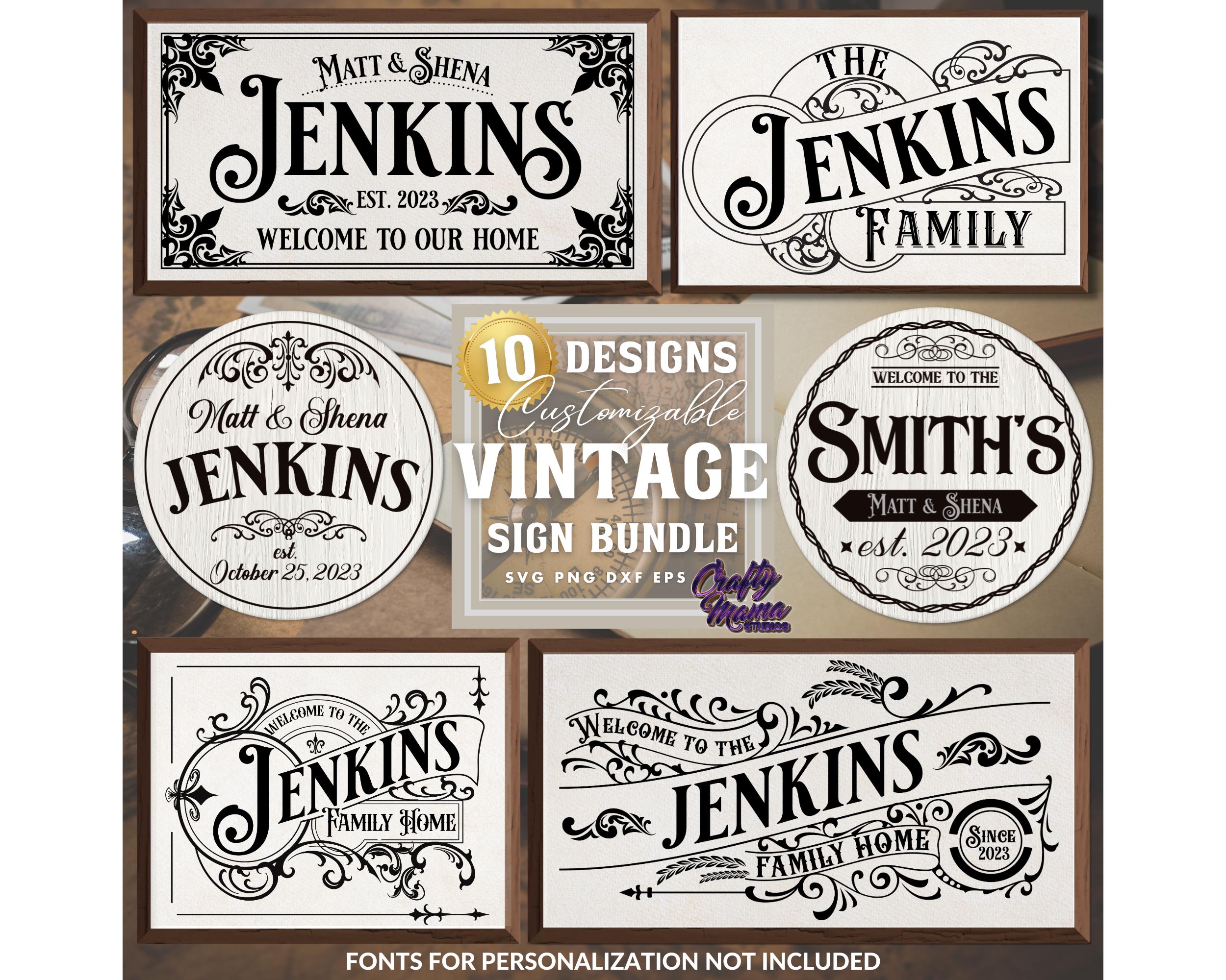 Vintage Sign Svg Bundle, Family Svg, Family Sign Svg, Vintage Sign Bundle Svg, Farmhouse Svg, Door Sign Svg, Round Sign Svg, Door Hanger Svg