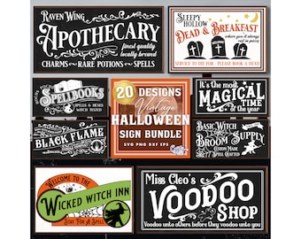 Farmhouse Halloween Svg Bundle, Vintage Halloween Svg, Halloween Sign Svg, Halloween Quotes Svg, Halloween Bundle, Halloween Decor Svg, Png