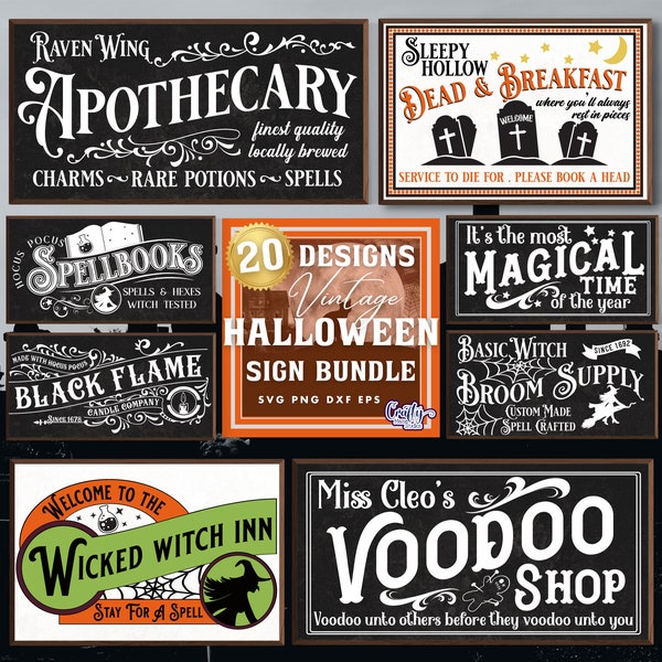 Farmhouse Halloween Svg Bundle, Vintage Halloween Svg, Halloween Sign Svg, Halloween Quotes Svg, Halloween Bundle, Halloween Decor Svg, Png