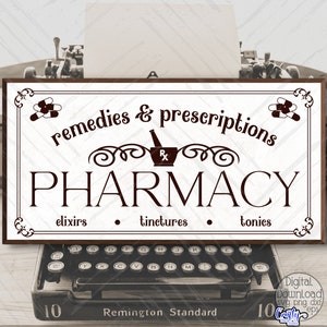Pharmacy SVG, PNG, Vintage Pharmacy Sign Svg, Farmhouse Svg Files For Cricut, Vintage Pharmacy Png, Pharmacy Sign Png, Sublimation Designs