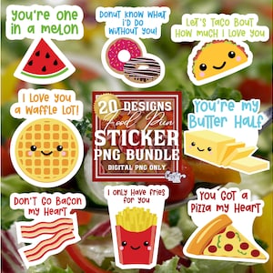 Food Love Digital Stickers Png, Funny Food Digital Sticker Png, Funny Food Quote Png, Valentine Digital Sticker, Valentine Printable Sticker
