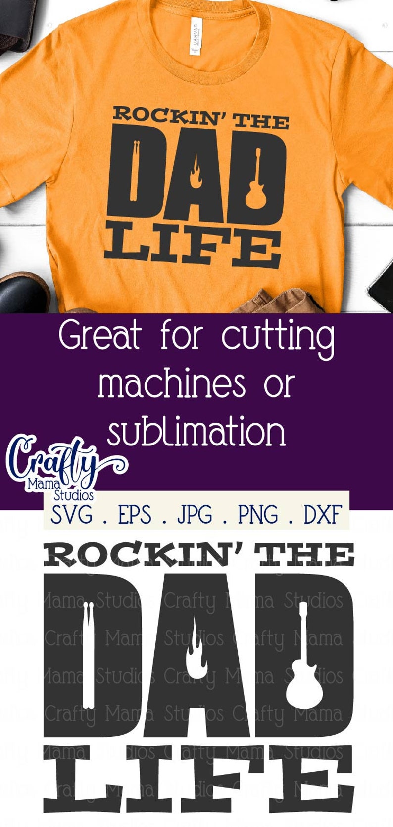 Download Dad Svg Fathers Day Svg Rockin Dad Svg Svg Png Eps Dxf | Etsy