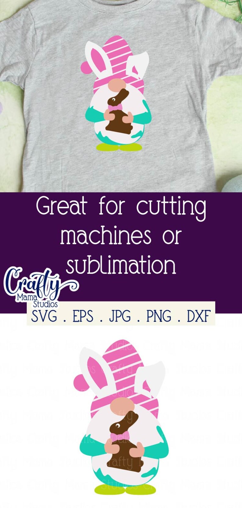 Download Easter SVG Gnome SVG Easter Bunny SVG Bunny Ears Svg | Etsy