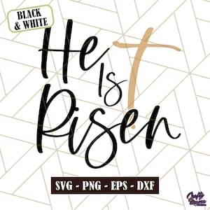 He Is Risen SVG, PNG, Christian Easter Svg Files, Door Hanger Svg, Door Sign Svg, Round Sign Svg, He Is Risen Png, Easter Sign Svg image 3