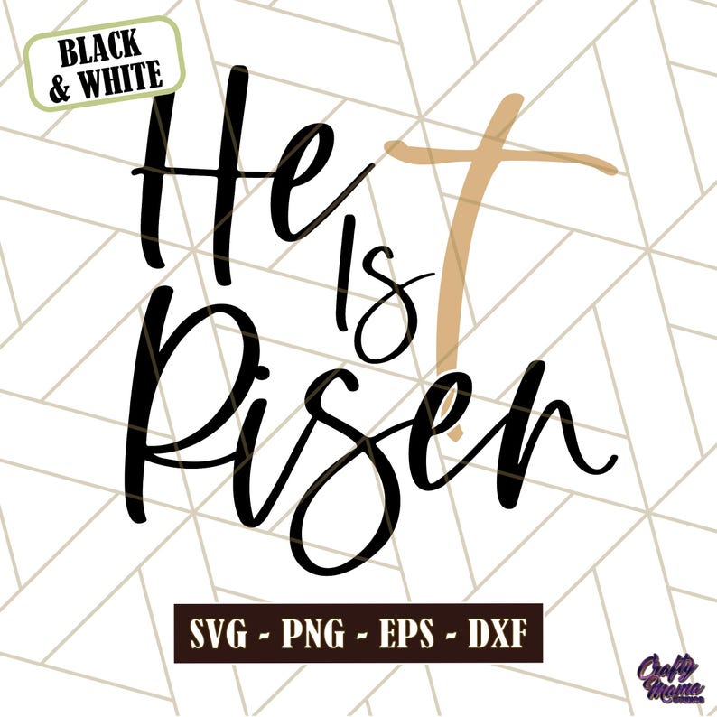 He Is Risen SVG, PNG, Christian Easter Svg Files, Door Hanger Svg, Door Sign Svg, Round Sign Svg, He Is Risen Png, Easter Sign Svg image 3