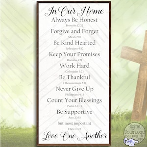 Reglas familiares de la Biblia Svg, Reglas de la casa Svg, Casa de campo Svg, Letrero de casa de campo Svg, Svg cristiano, Archivos Svg para Cricut, Cricut Svg, Diseños Svg