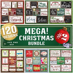 Christmas SVG Bundle, PNG, Christmas Sign Svg Bundle, Christmas Bundle Svg, Christmas Svg Files for Cricut, Santa Svg, Christmas Sign Png