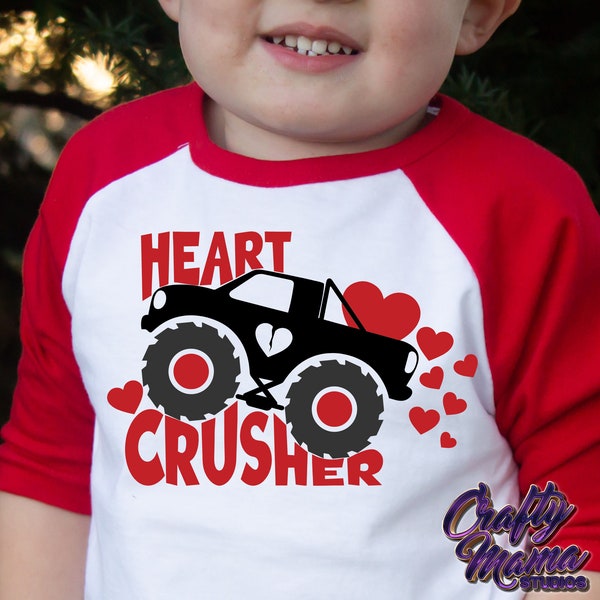 Heart Crusher Svg, Valentine Svg, Valentines Day Svg, Boy Valentine Svg, Monster Truck Svg, Valentine Shirt Svg, Kid’s Valentine Svg, Png