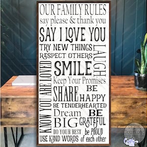 Nuestras reglas familiares SVG, PNG, SVG familiar, SVG de hogar, SVG de amor, SVG de granja, SVG de letrero familiar, SVG de arte familiar del metro, SVG de letrero de reglas familiares