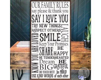 Our Family Rules SVG, PNG, Family Svg, Home Svg, Love Svg, Farmhouse Svg, Family Sign Svg, Family Subway Art Svg, Family Rules Sign Svg File