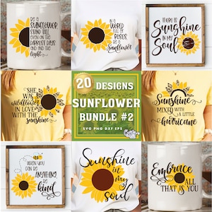 Peut inclure: Un lot de 20 designs num&eacute;riques sur le th&egrave;me du tournesol. Les designs pr&eacute;sentent diverses citations et dictons sur les tournesols, le soleil et l'amour. Les designs sont parfaits pour cr&eacute;er des t-shirts, des mugs, des sacs fourre-tout et d'autres objets artisanaux.