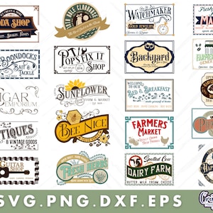 Farmhouse Svg Bundle, Farmhouse Sign Svg, Vintage Svg, Vintage Sign Svg, Farm Svg, Vintage Farm Sign Svg, Farmhouse Home Svg, Sunflower Svg image 3