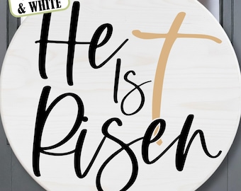 He Is Risen SVG, PNG, Christian Easter Svg Files, Door Hanger Svg, Door Sign Svg, Round Sign Svg, He Is Risen Png, Easter Sign Svg